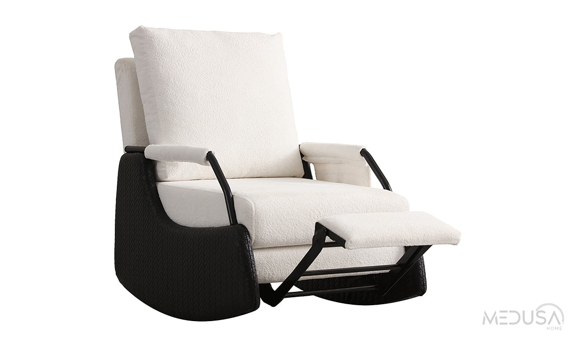 Medusa Home Mobilya - Rosenya Sallanır Siyah Berjer