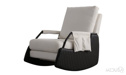 Medusa Home Mobilya - Rosenya Sallanır Siyah Berjer