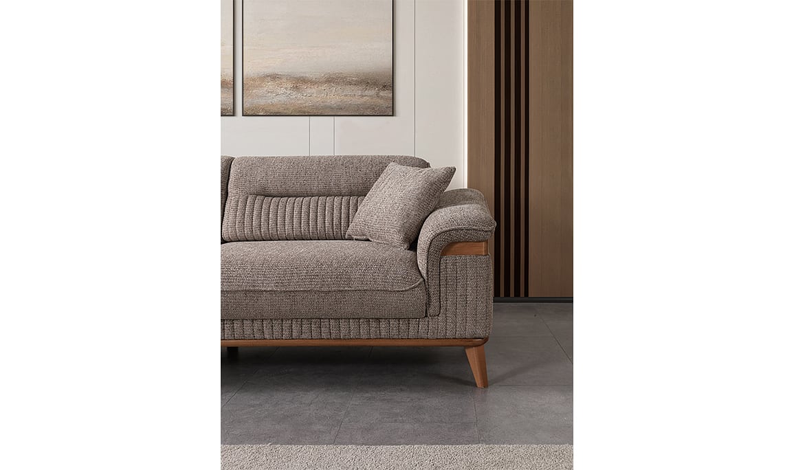 Medusa Home Mobilya - Rovina Kahve Üçlü Koltuk