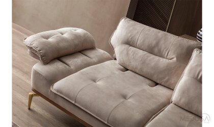 Medusa Home Mobilya - Roya Krem Üçlü Koltuk