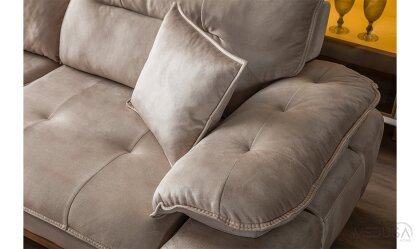 Medusa Home Mobilya - Roya Krem Üçlü Koltuk