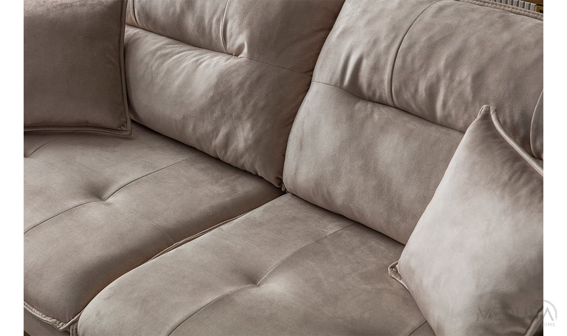 Medusa Home Mobilya - Roya Krem Üçlü Koltuk