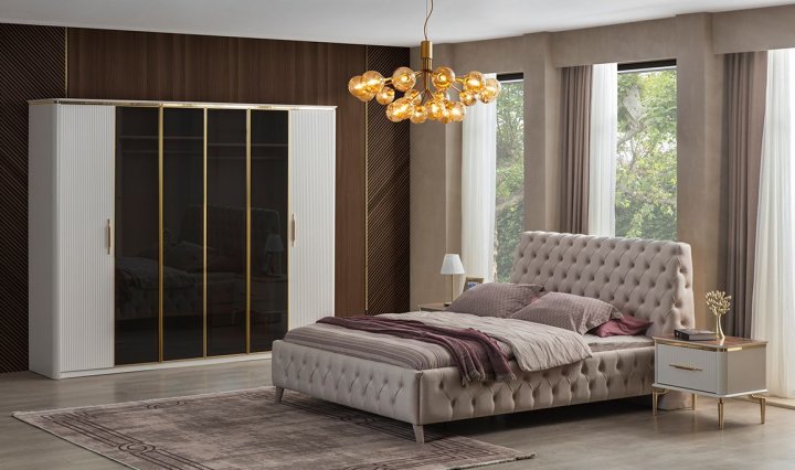 Medusa Home Mobilya - Royal Gold Yatak Odası - Metal Yatak Odası