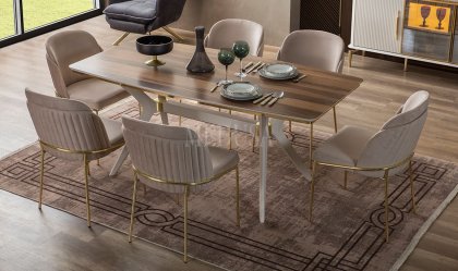 Medusa Home Mobilya - Royal Gold Yemek Masası - Sabit Yemek Masaları Medusa Home Mobilya - Royal Gold Yemek Masası - Sabit Yemek Masaları