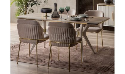Medusa Home Mobilya - Royal Gold Yemek Masası