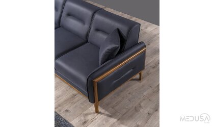 Medusa Home Mobilya - Royce Deri Üçlü Koltuk