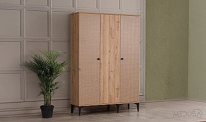 Medusa Home - Rustik 3 Kapaklı Gardırop