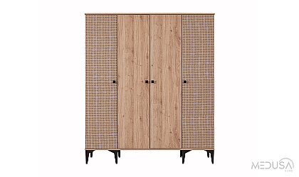 Medusa Home Mobilya - Rustik 4 Kapaklı Gardırop