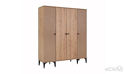 Medusa Home Mobilya - Rustik 4 Kapaklı Gardırop