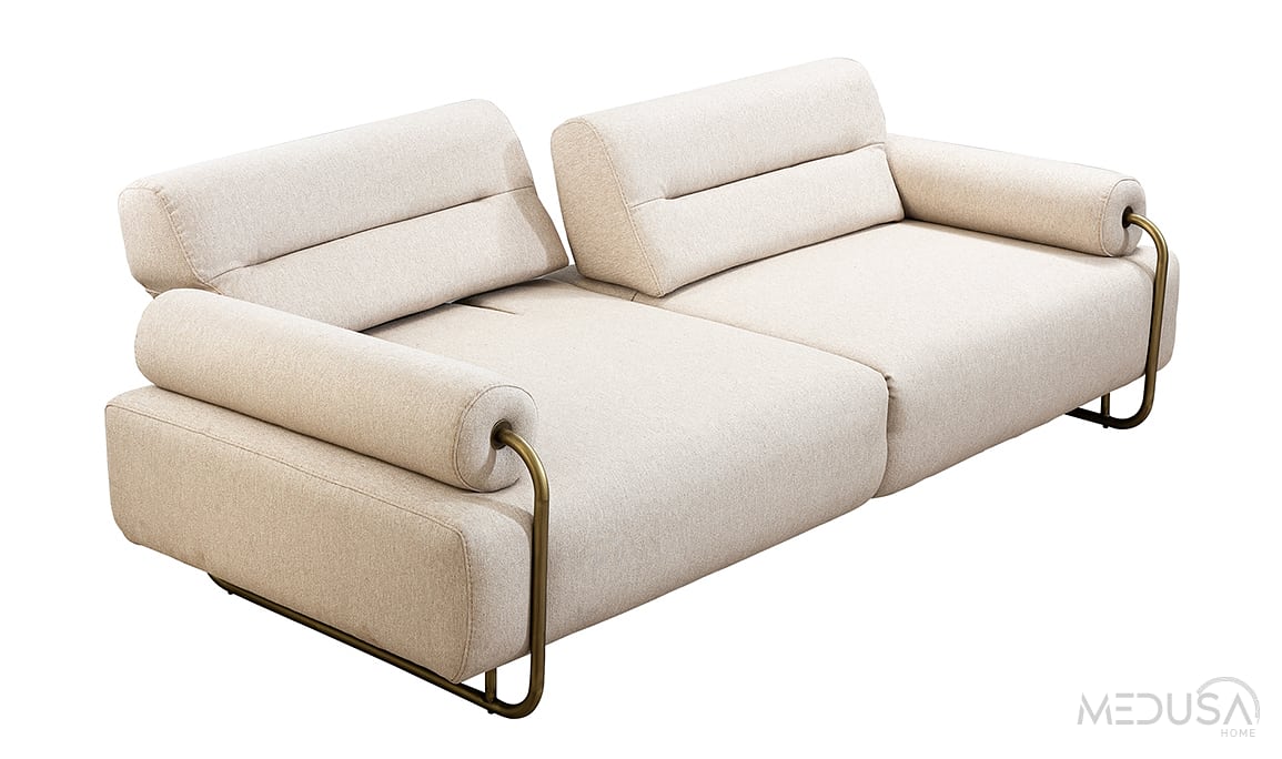 Medusa Home Mobilya - Sable Krem Üçlü Koltuk