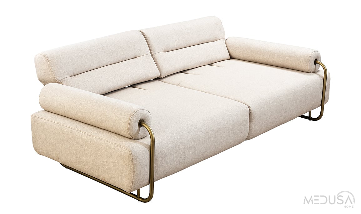 Medusa Home Mobilya - Sable Krem Üçlü Koltuk