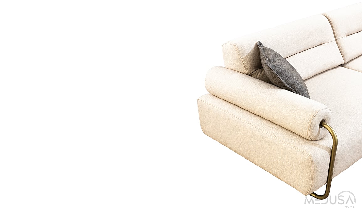 Medusa Home Mobilya - Sable Krem Üçlü Koltuk