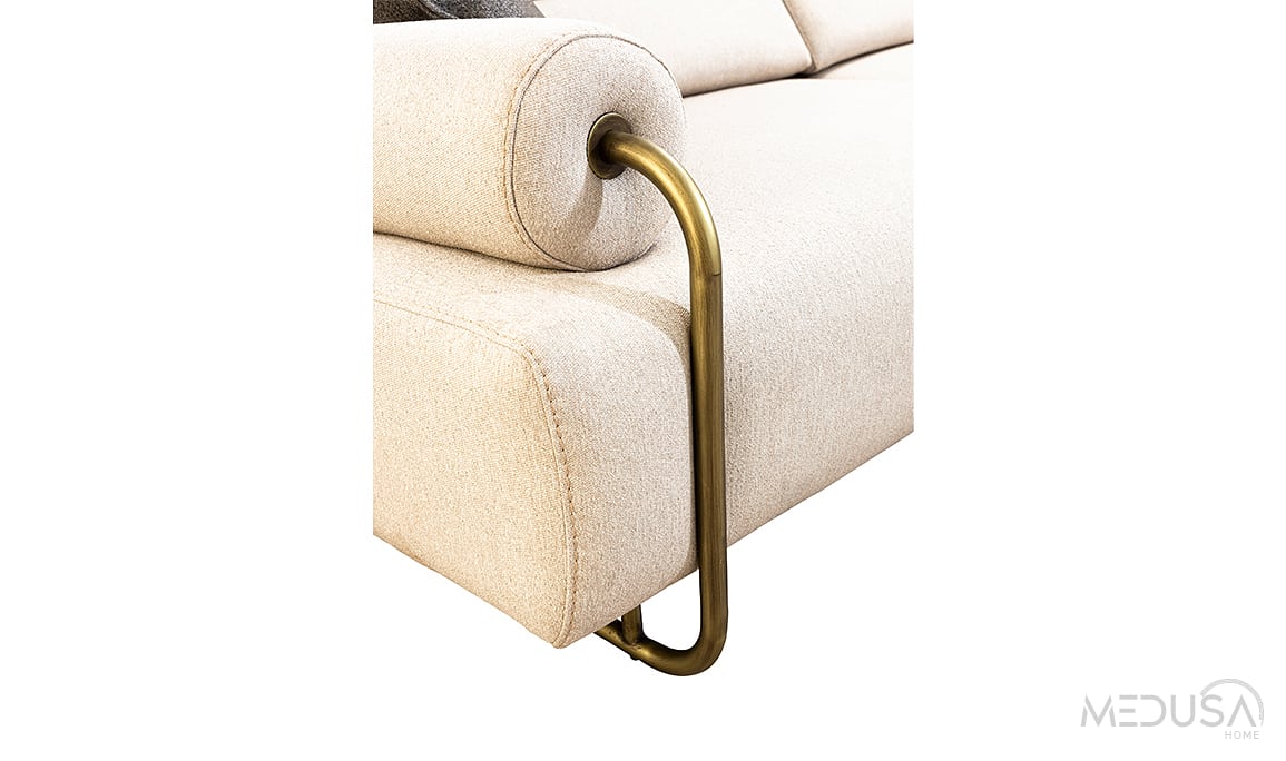 Medusa Home Mobilya - Sable Krem Üçlü Koltuk