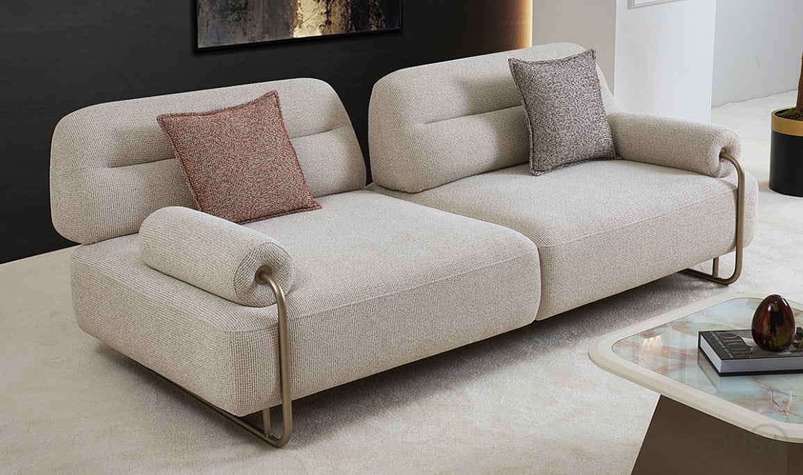 Medusa Home Mobilya - Sable Krem Üçlü Koltuk