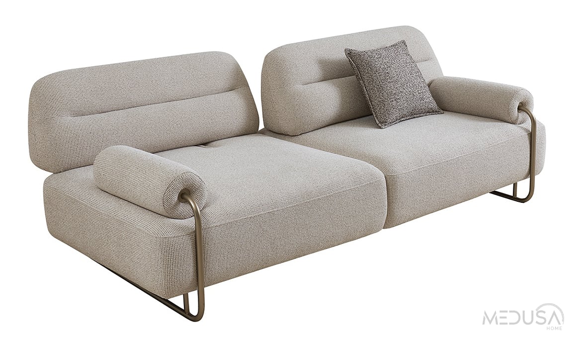 Medusa Home Mobilya - Sable Krem Üçlü Koltuk