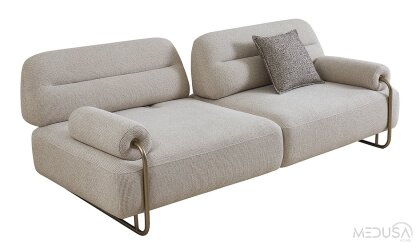 Medusa Home Mobilya - Sable Krem Üçlü Koltuk
