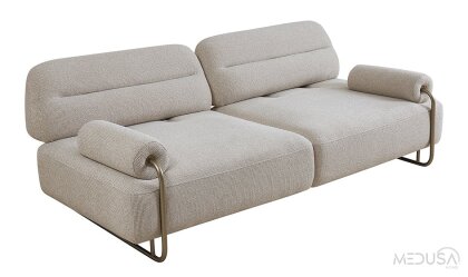 Medusa Home Mobilya - Sable Krem Üçlü Koltuk