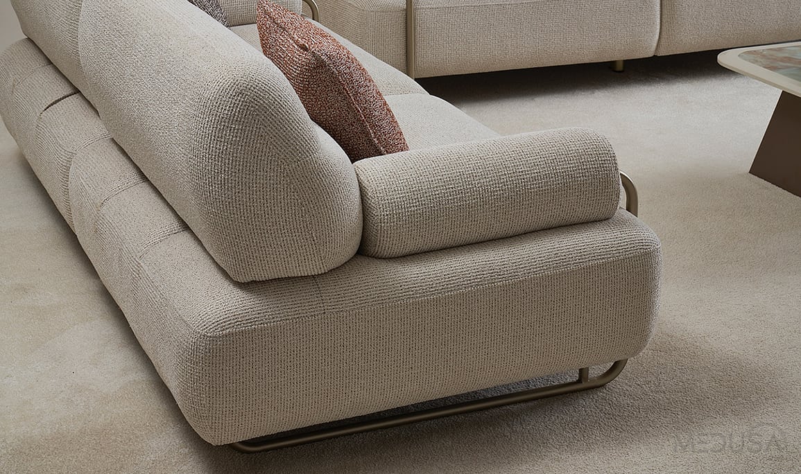 Medusa Home Mobilya - Sable Krem Üçlü Koltuk