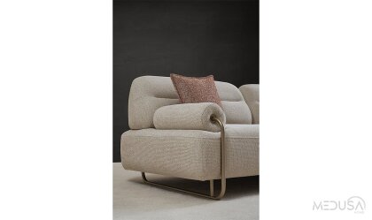 Medusa Home Mobilya - Sable Krem Üçlü Koltuk