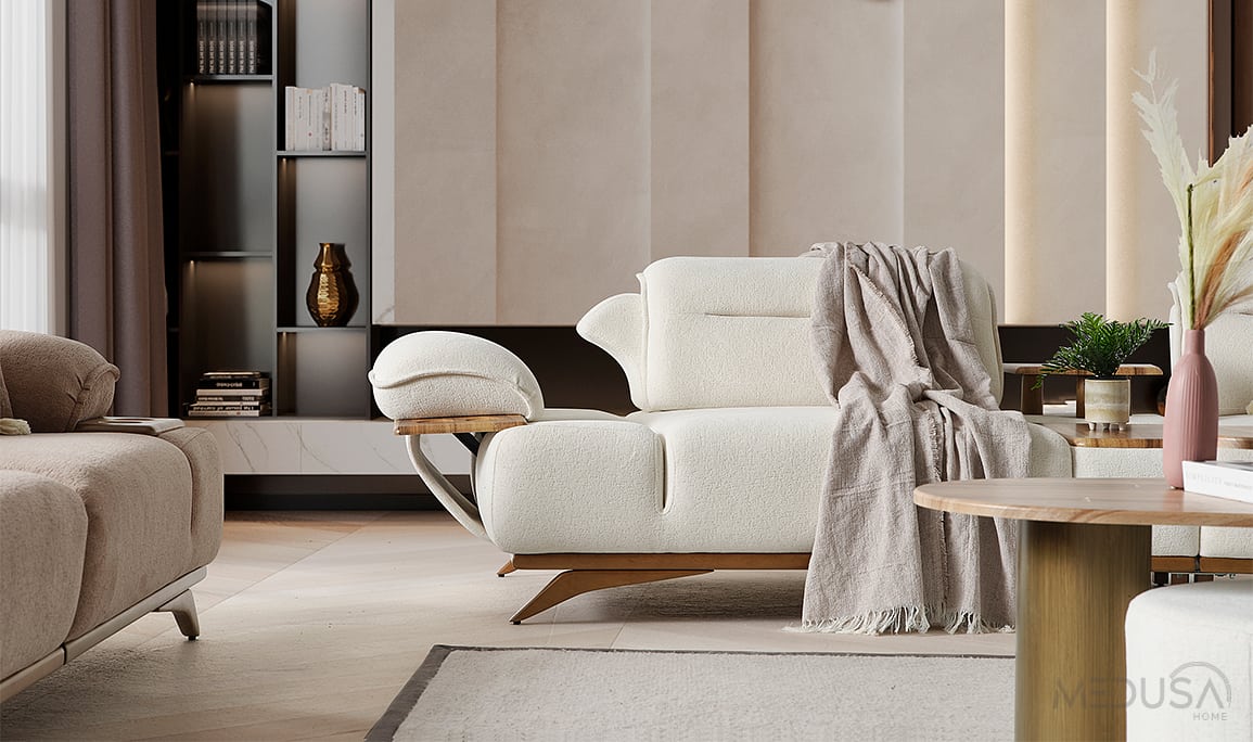 Medusa Home Mobilya - Safir Sehpalı Üçlü Koltuk