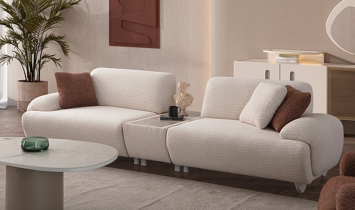 Medusa Home Mobilya - Saga Sehpalı Üçlü Koltuk