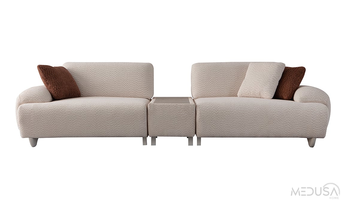 Medusa Home Mobilya - Saga Sehpalı Üçlü Koltuk