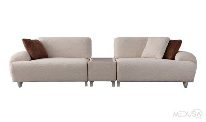 Medusa Home Mobilya - Saga Sehpalı Üçlü Koltuk