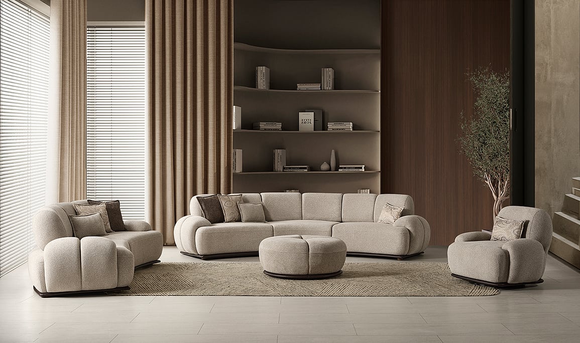 Medusa Home Mobilya - Salda Kavisli Koltuk Takımı 4+3+1