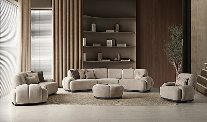 Medusa Home - Salda Kavisli Koltuk Takımı 4+3+1