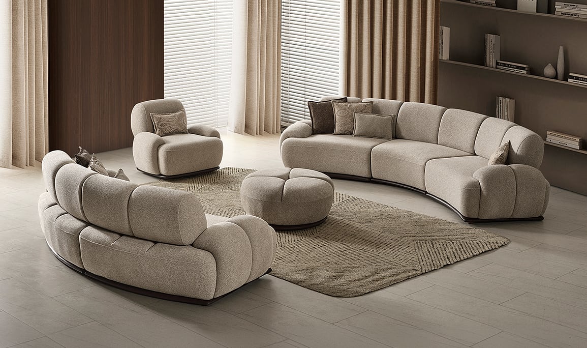 Medusa Home Mobilya - Salda Kavisli Koltuk Takımı 4+3+1