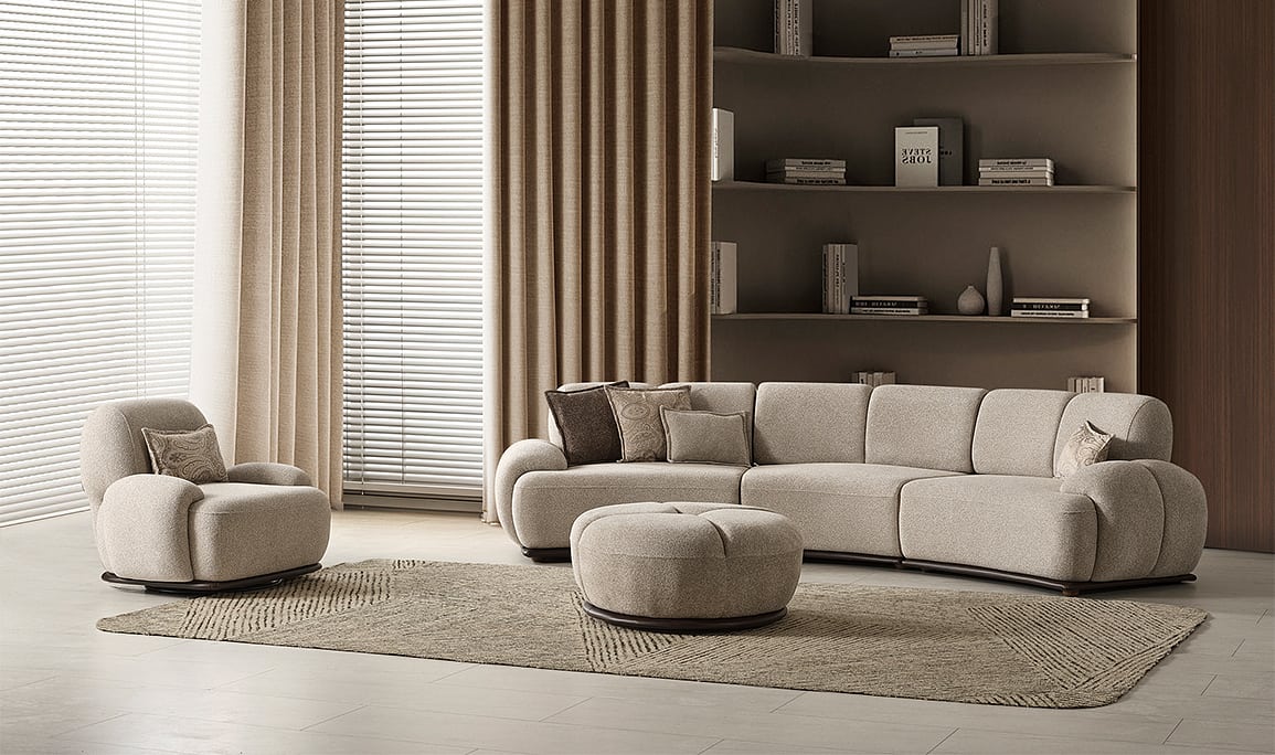 Medusa Home Mobilya - Salda Kavisli Koltuk Takımı 4+3+1
