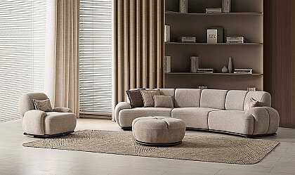 Medusa Home Mobilya - Salda Kavisli Koltuk Takımı 4+3+1
