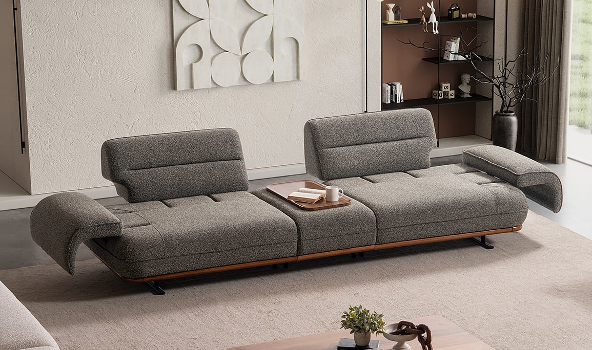 Medusa Home Mobilya - Salerno Sehpalı Üçlü Koltuk