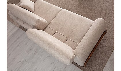 Medusa Home Mobilya - San Diego Krem Üçlü Koltuk