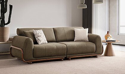 Medusa Home Mobilya - San Diego Yeşil Üçlü Koltuk