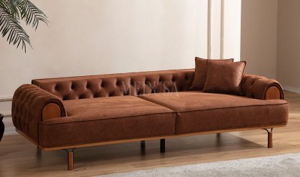 Medusa Home Mobilya - Sandra Kapitoneli Üçlü Koltuk