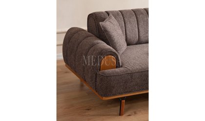 Medusa Home Mobilya - Sandra Yarmalı Üçlü Koltuk