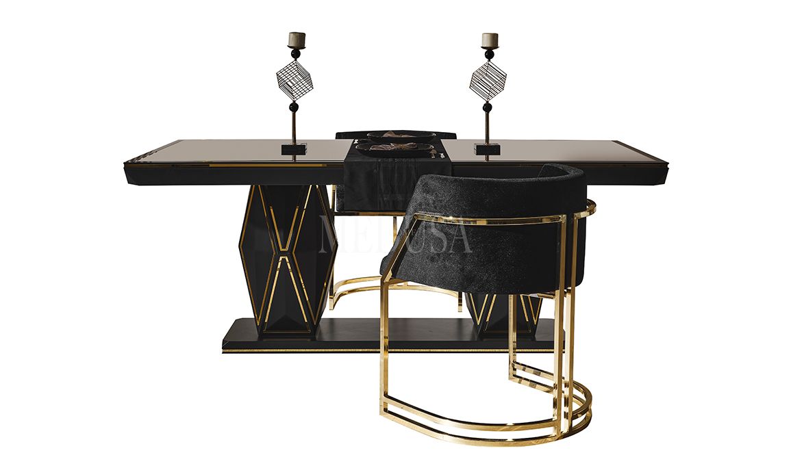 Medusa Home Mobilya - Sanremo Siyah Yemek Masası