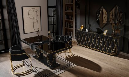 Medusa Home Mobilya - Sanremo Siyah Yemek Odası