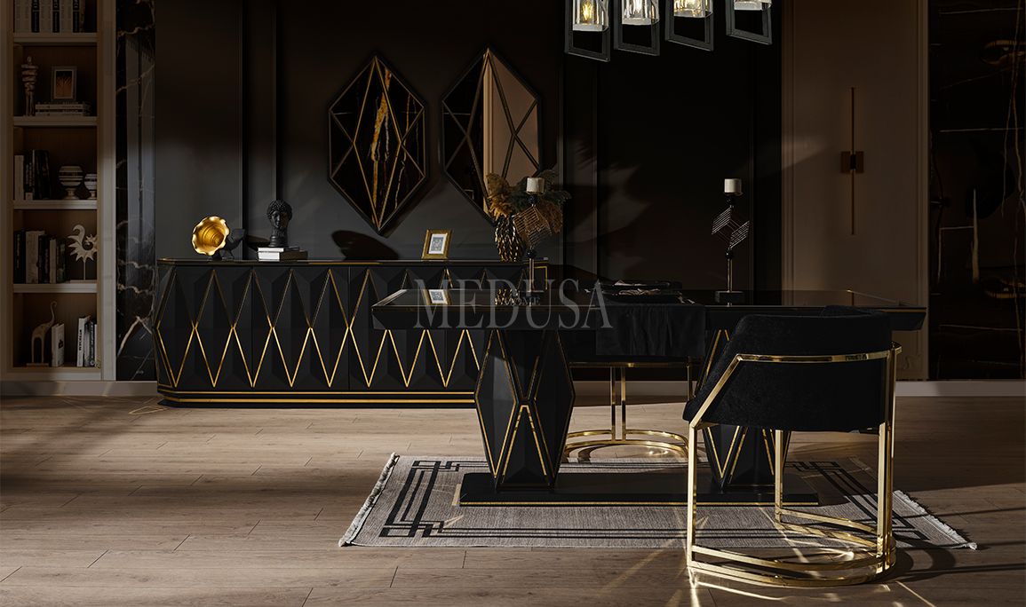 Medusa Home Mobilya - Sanremo Siyah Yemek Odası