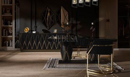Medusa Home Mobilya - Sanremo Siyah Yemek Odası