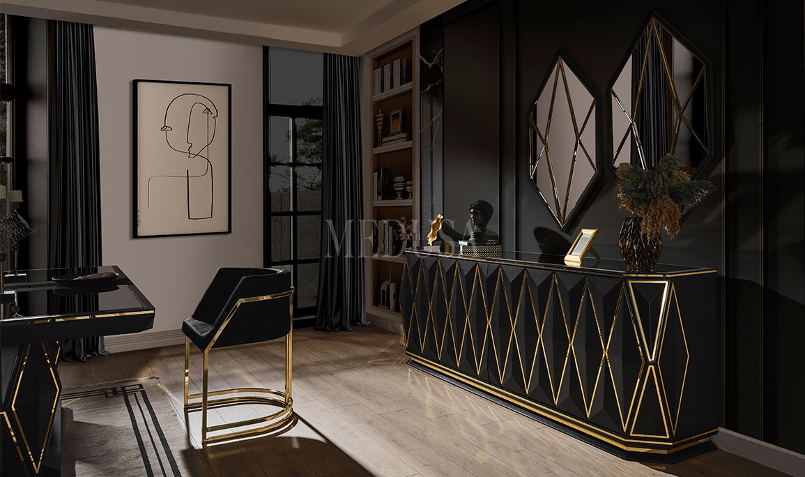 Medusa Home Mobilya - Sanremo Siyah Yemek Odası