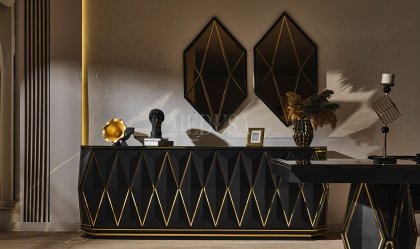 Medusa Home Mobilya - Sanremo Siyah Yemek Odası