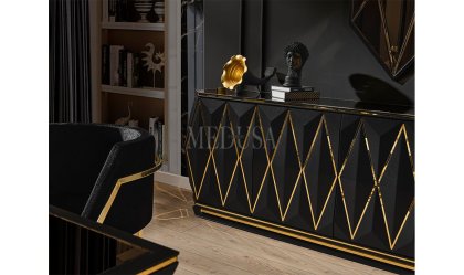 Medusa Home Mobilya - Sanremo Siyah Yemek Odası