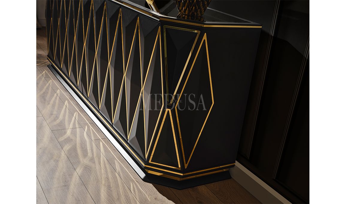 Medusa Home Mobilya - Sanremo Siyah Yemek Odası