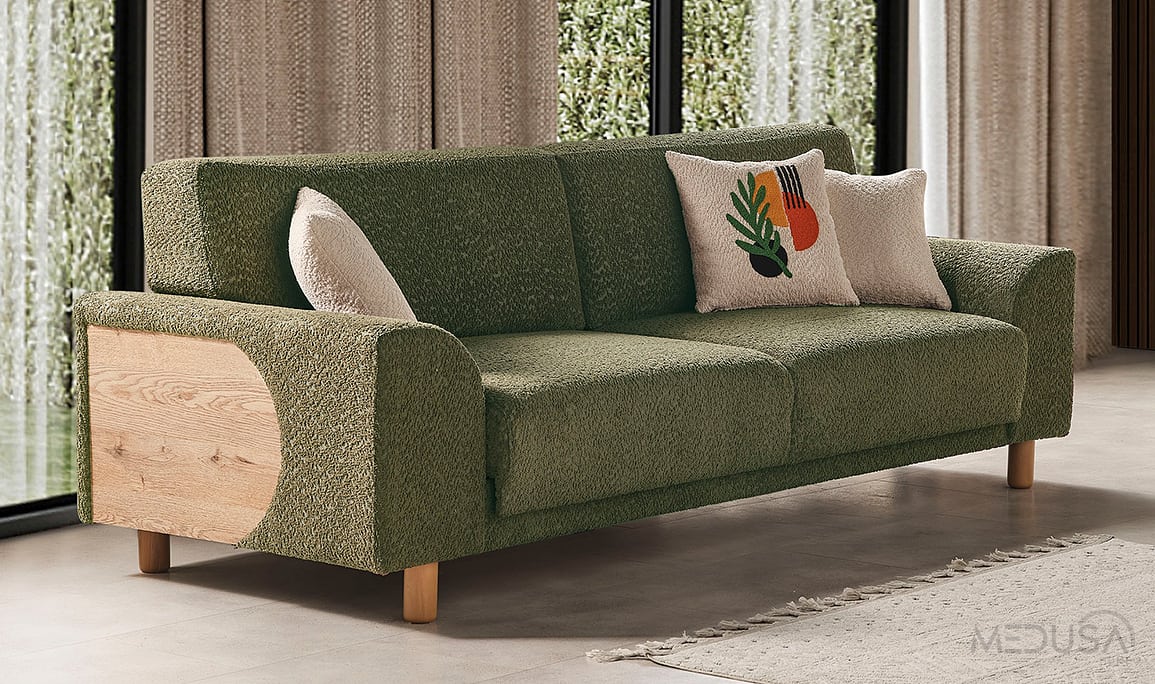 Medusa Home Mobilya - Saphir Bohem Sandıklı Üçlü Koltuk
