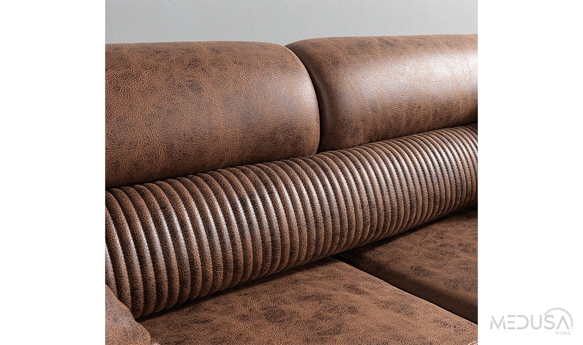 Medusa Home Mobilya - Saray Ceviz Üçlü Koltuk