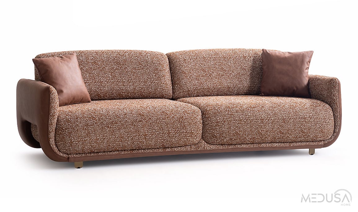 Medusa Home Mobilya - Satin Kiremit Üçlü Koltuk