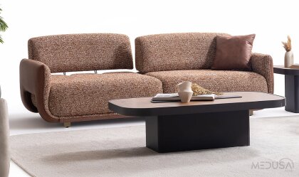 Medusa Home Mobilya - Satin Kiremit Üçlü Koltuk