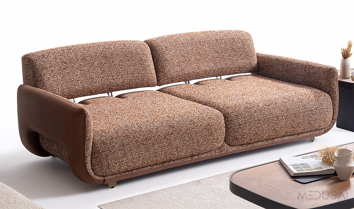 Medusa Home Mobilya - Satin Kiremit Üçlü Koltuk